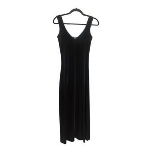 VTG Y2K Victorias Secret Velvet Maxi Slip Dress Womens Black Whimsigoth Prom S**